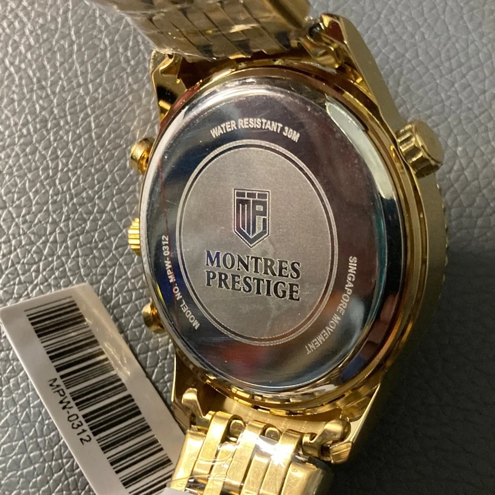 Montres Prestige Men's Watch - 43.5mm, Gold (MPW-0312)